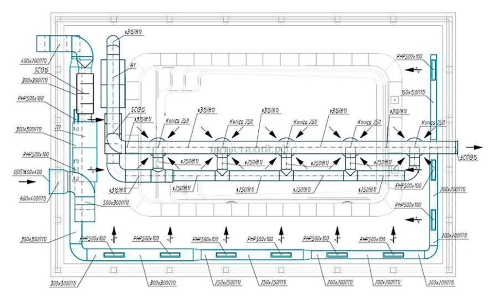 проект вентиляции бассена